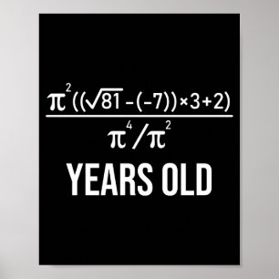 Poster Equação de 50 Anos de Idade Engraçado Aniversário 