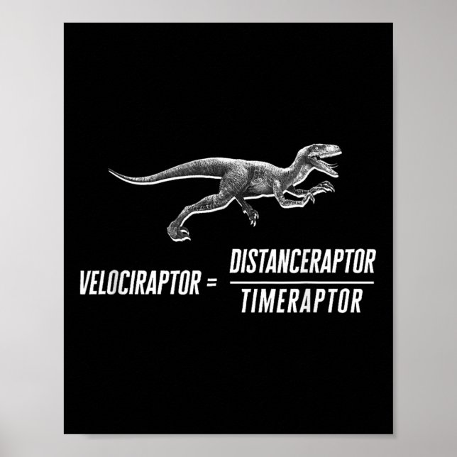 Poster Equação de Velociraptor do Dinossauro do Geek mate (Frente)