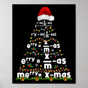 Poster Equação Matemática Merry Xmas Temporada Professor 