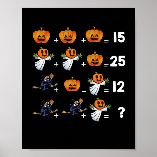 Poster Equações de Matemática das Halloween para Professo (Frente)