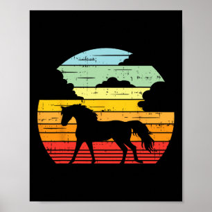 Poster Equador Animal Cavalo Sol Retro Horseback