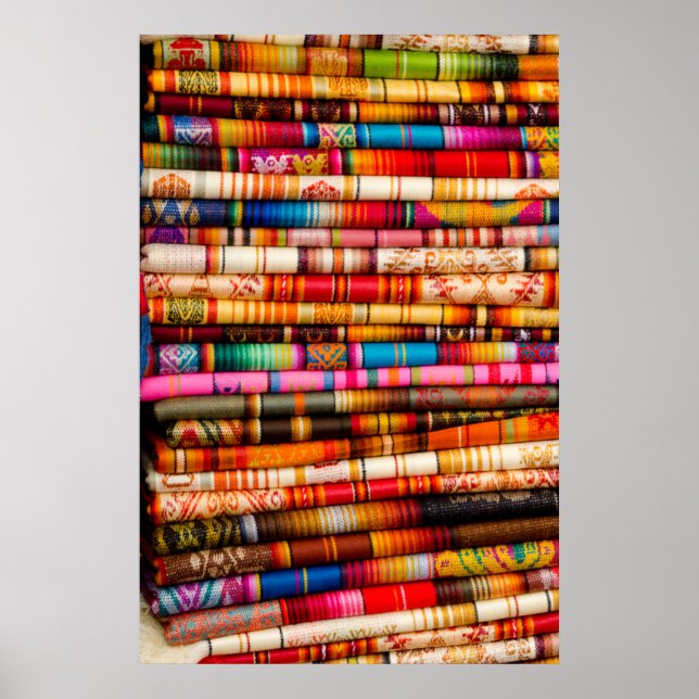 Póster Equador, Área de Quito, Mercado de Artesanato Otav (Frente)