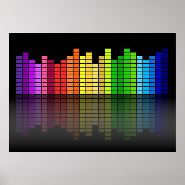 Póster Equalizador de Música Colorida (Frente)