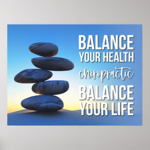 Poster Equilibre a sua saúde e a sua vida, inspirando a
