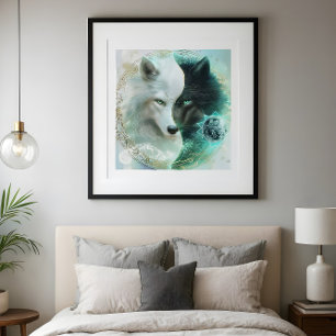 Poster Equilíbrio dos Amantes – Lobo Yin Yang Místico