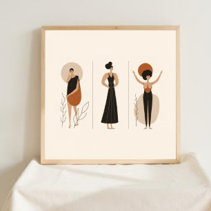 Poster Equilíbrio Elegante – Arte Abstrata Feminina para