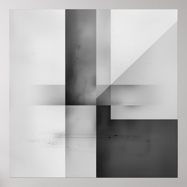 Poster Equilíbrio em contraste - Escala de Cinzas minimal (Frente)