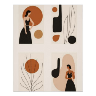 Póster Equilíbrio Feminino Moderno II | Geo Mulher Abstra