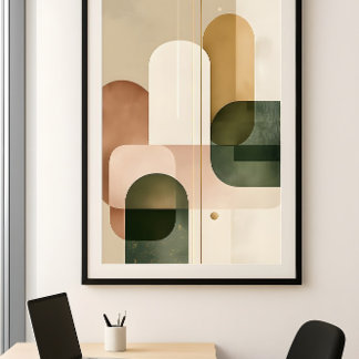 Poster Equilíbrio Geométrico - Arte Moderna Abstrata para