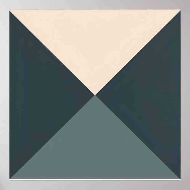 Poster Equilíbrio Geométrico - Triângulos Minimalistas (Frente)