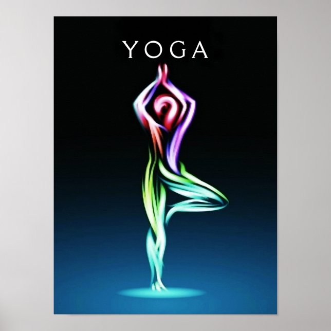 Póster Equilíbrio interno - Pose de Árvore de Yoga (Frente)