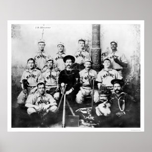 Poster Equipa de beisebol 1898 de USS Maine