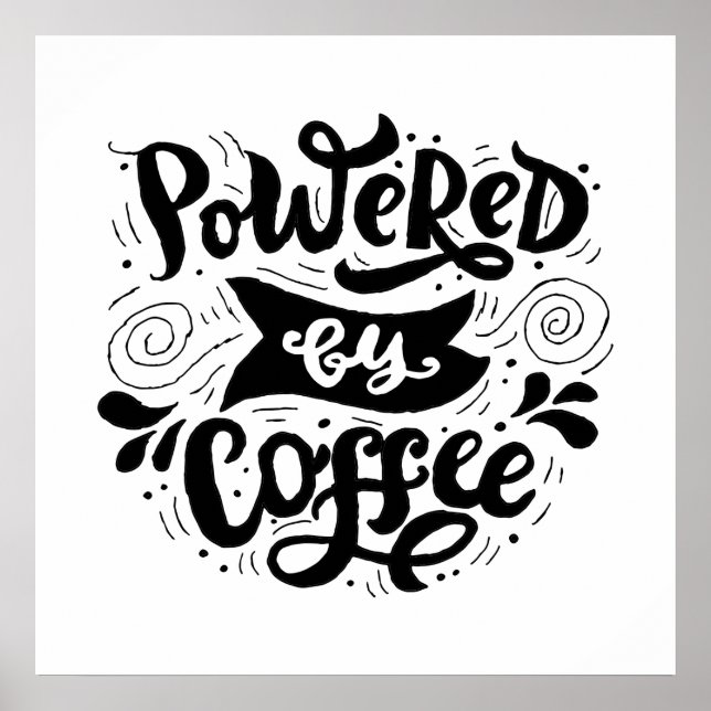 Poster Equipado com Café - Cotações Motivacionais do Café (Frente)