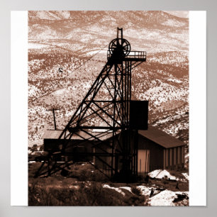 Póster Equipamento da mineração, monte Dourado, Nevada