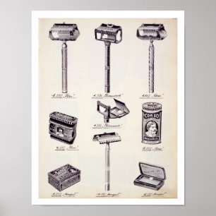 Poster Equipamento de barbear de uso masculino, de catálo