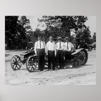 Póster Equipamento de Construção de Estradas Antigas para