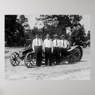 Póster Equipamento de construção de estradas antigo do