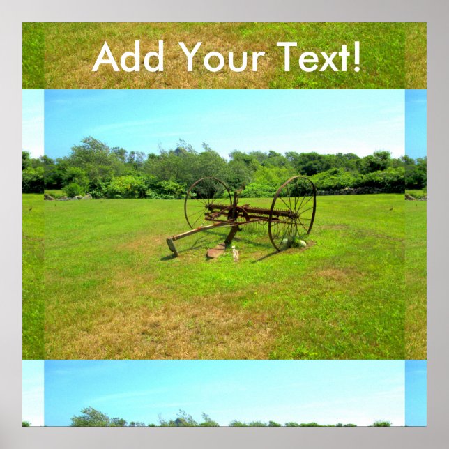 Póster Equipamento de Fazenda antigo enferrujado (Frente)