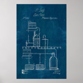 Poster Equipamento de Fazer de Cerveja Blueprint