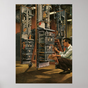Póster Equipamento de fixação do técnico de rádio da