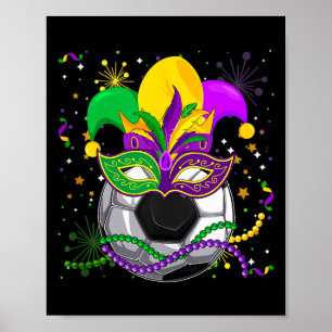 Poster Equipamento de Futebol Máscara de Mardi Gras Conta