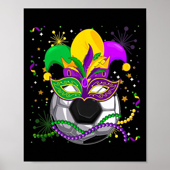 Poster Equipamento de Futebol Máscara de Mardi Gras Conta (Frente)