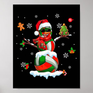 Poster Equipamento De Voleibol Como Snowman Estigia Xmas