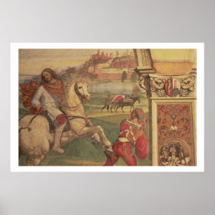 Póster Equipe a cavalo, da vida de St. Benedict (f