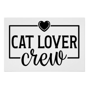 Póster Equipe Amante de Gatos Gato Engraçado