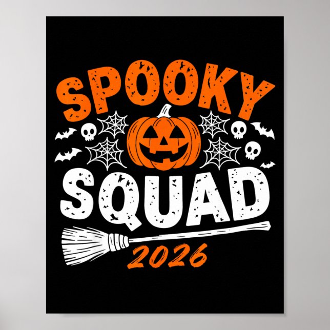 Poster Equipe assustadora de Halloween familiar combinand (Frente)