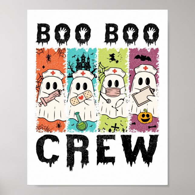 Poster Equipe Boo Boo Enfermeira de Halloween (Frente)