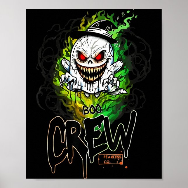 Poster Equipe Boo fantasma preto halloween fantasma fanta (Frente)