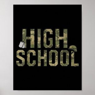 Poster Equipe camuflada do ensino médio de volta ao profe