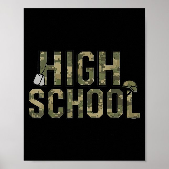 Poster Equipe camuflada do ensino médio de volta ao profe (Frente)