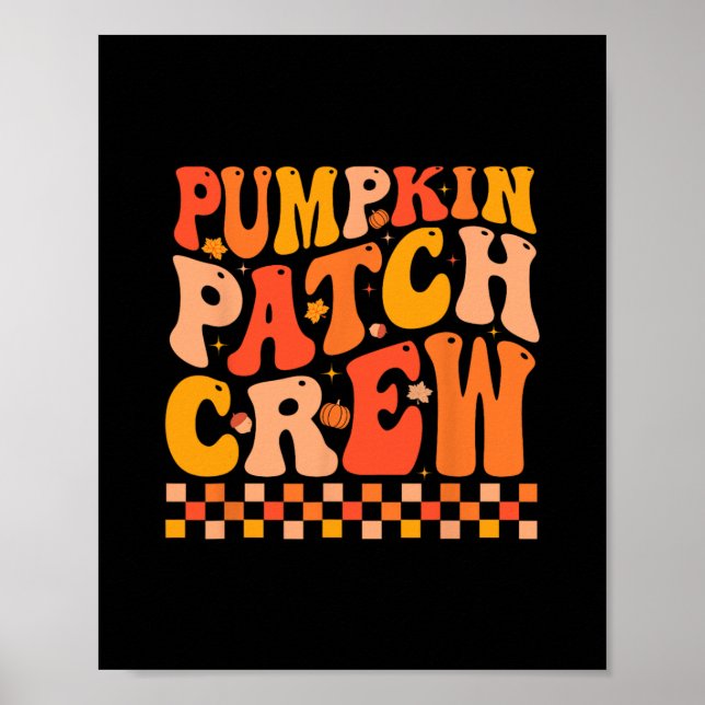 Poster Equipe da Groovy Pumpkin Patch Vibrações de Outono (Frente)