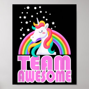 Poster Equipe Da Unicórn Incrível Rainbow Jga Noiva E