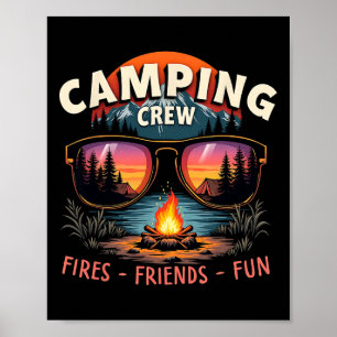 Poster Equipe de Acampamento Ateia Diversão dos Amigos Fé