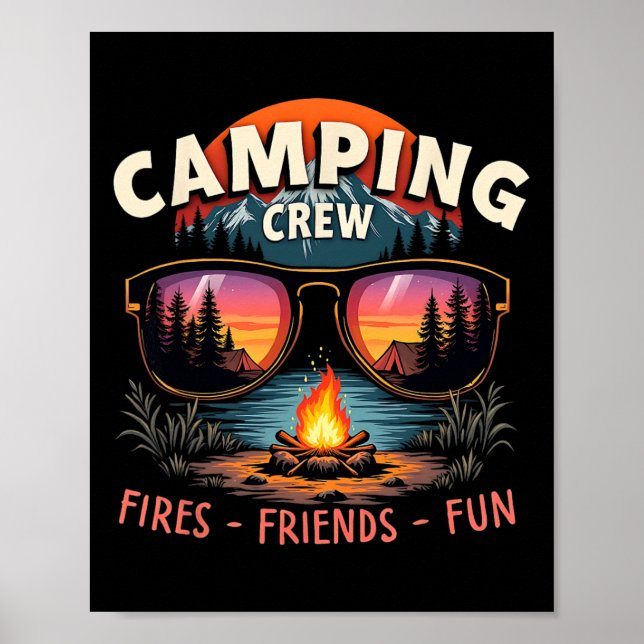 Poster Equipe de Acampamento Ateia Diversão dos Amigos Fé (Frente)