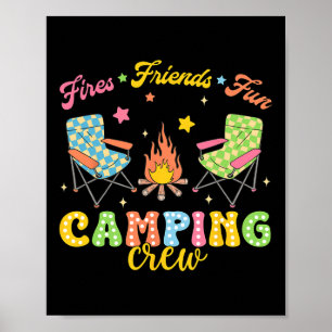 Poster Equipe de Acampamento Família Amigos Garotas Crian