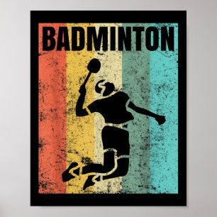 Poster Equipe de amor de badminton jogador treinador 