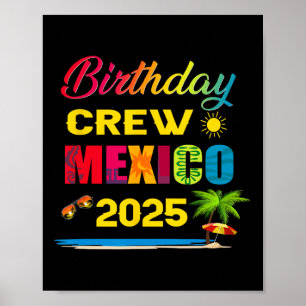 Poster Equipe de Aniversário México 2025 Cruzeiro Viagem
