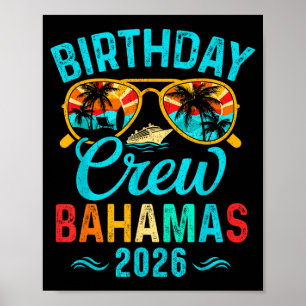 Poster Equipe de aniversário nas Bahamas férias 2026 famí