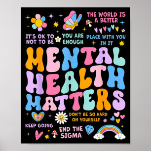 Poster Equipe de apoio à saúde mental homens mulheres cri