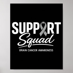 Poster Equipe de apoio conscientização do câncer cerebral