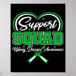 Poster Equipe de apoio laço verde borboleta pkd rim