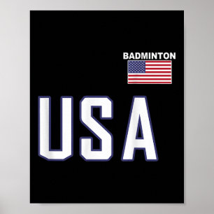 Poster Equipe de Badminton da Bandeira dos EUA Equipament