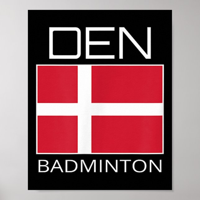 Poster Equipe de Badminton da Dinamarca Atleta Dinamarquê (Frente)