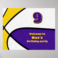 equipe de basquetebol em ouro roxo, boas-vindas