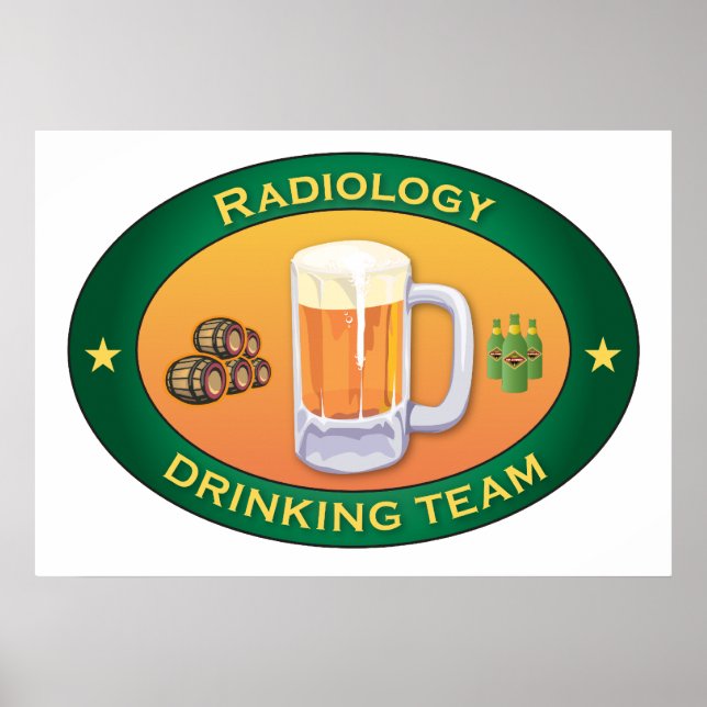 Póster Equipe de Bebendo de Radiologia (Frente)
