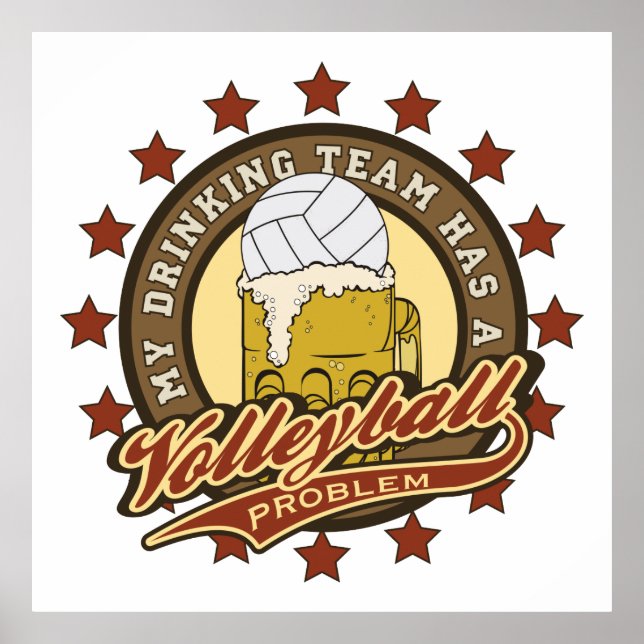 Poster Equipe de Bebendo de vôlei (Frente)